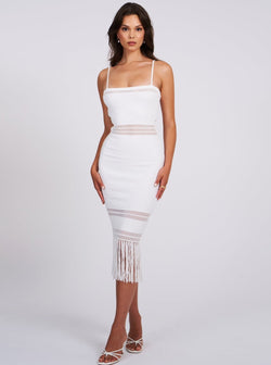 Crochet Fringe Midi Dress