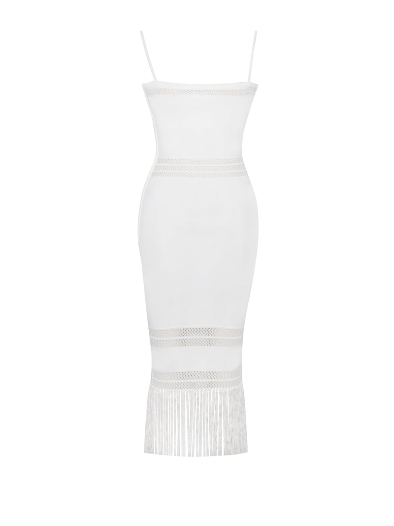Crochet Fringe Midi Dress