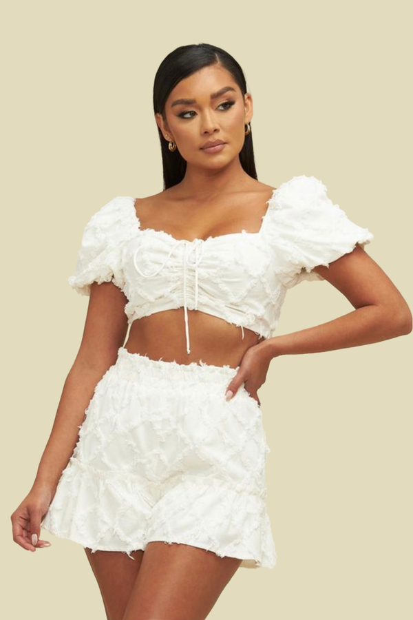 Textured short set