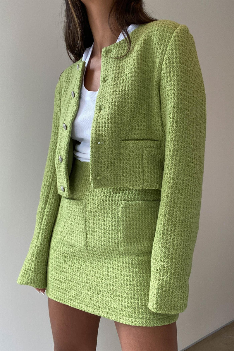 Matcha Textured Crop Jacket