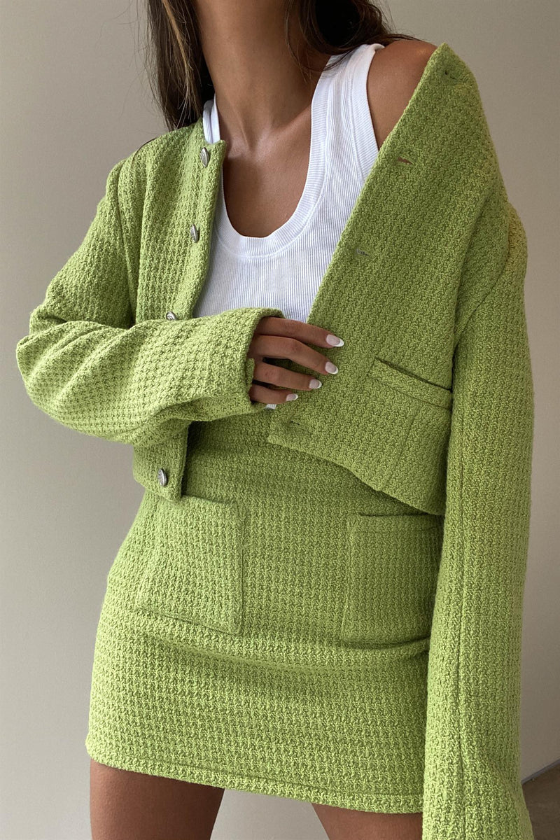 Matcha Textured Crop Jacket